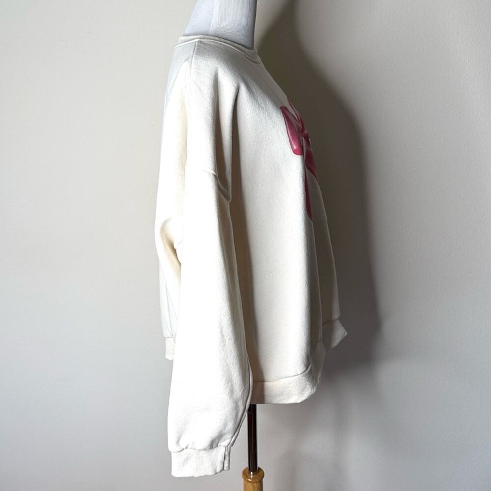 Edikted Cream Bow Brat Printed Sweatshirt NWOT XL - Picture 6 of 8